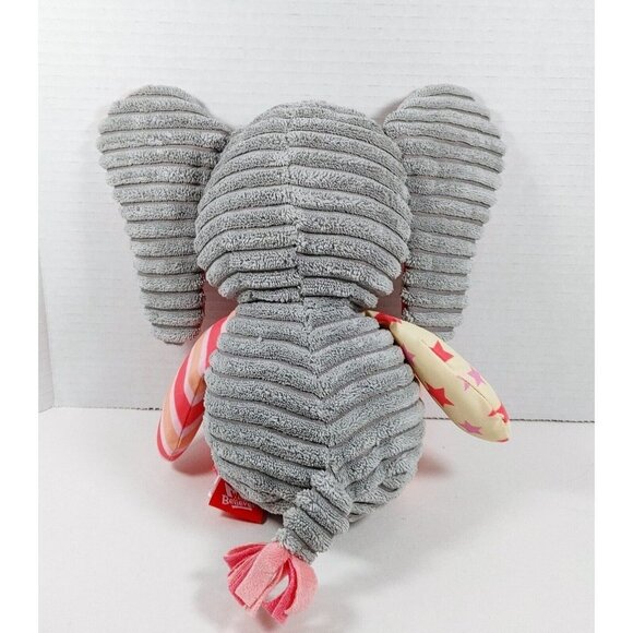 Wee Believers Plush Elephant Gray/white/pink Textured Lovey - Picture 3 of 4